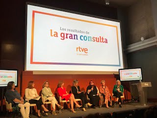 Marisa Soleto en la presentación de resultados de "La gran consulta" de RTVE