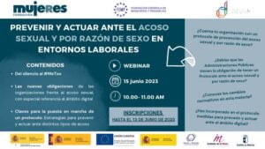 Webinario: "Prevenir y actuar ante el acoso sexual y por razón de sexo en entornos laborales"