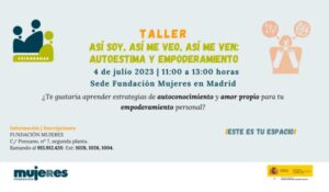 Taller: Así soy, así me veo, así me ven. Autoestima y empoderamiento
