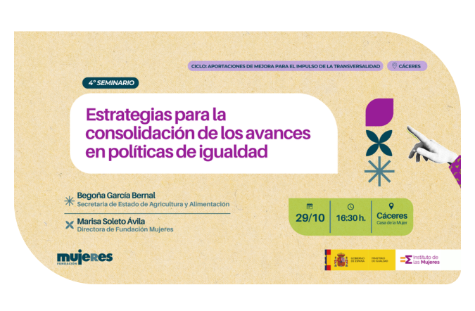 Abiertas las inscripciones para el seminario: Estrategias para la consolidación de los avances en políticas de igualdad
